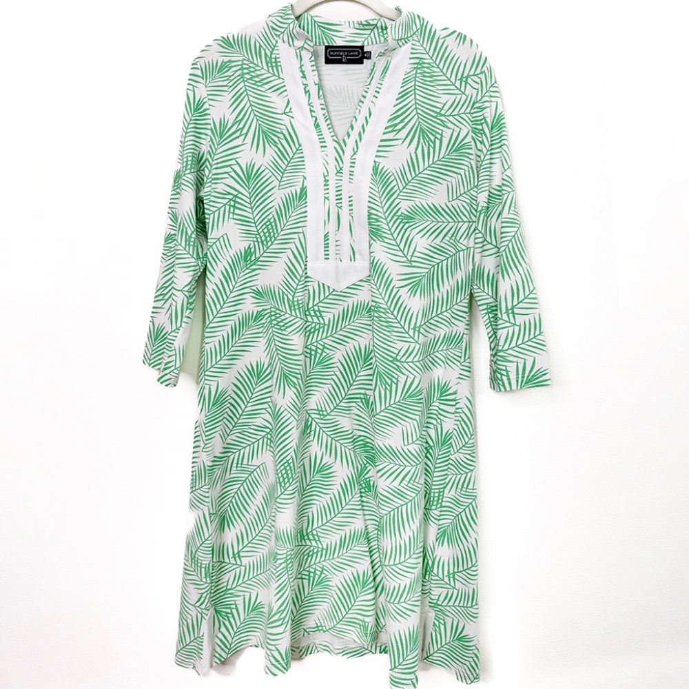 Duffield Lane Palm Print Shift Dress - M 🌴